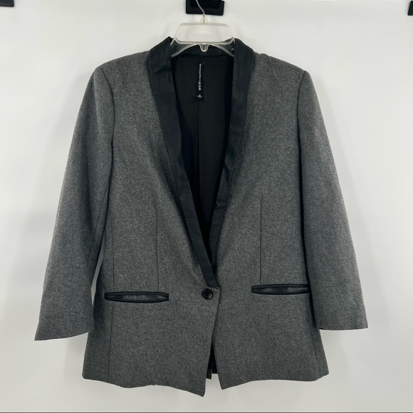 W118 Walter Baker grey blazer leather trim size M - Picture 1 of 9